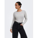 ONLY Jilli langærmet bluse - Light Grey Melange