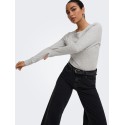 ONLY Jilli langærmet bluse - Light Grey Melange