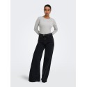 ONLY Jilli langærmet bluse - Light Grey Melange