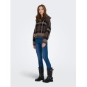 ONLY Maroon langærmet zip strikcardigan - Black