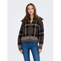 ONLY Maroon langærmet zip strikcardigan - Black