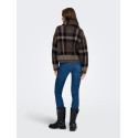 ONLY Maroon langærmet zip strikcardigan - Black