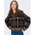 ONLY Maroon langærmet zip strikcardigan - Black