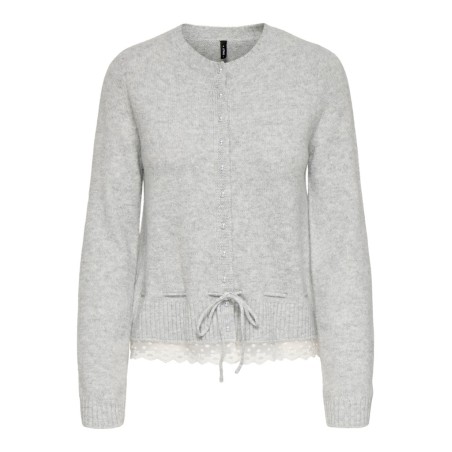 ONLY Cher langærmet strikcardigan - Light Grey Melange