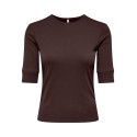 ONLY Kira 2/4 T-shirt - Coffee Bean