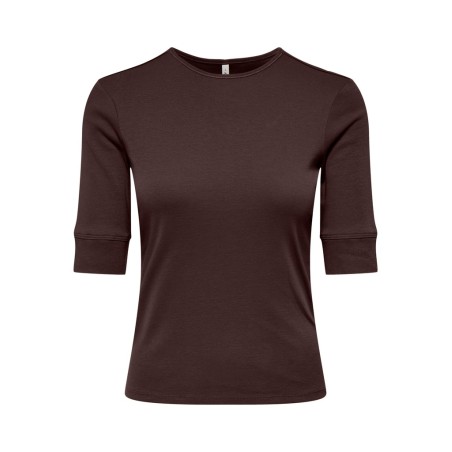 ONLY Kira 2/4 T-shirt - Coffee Bean