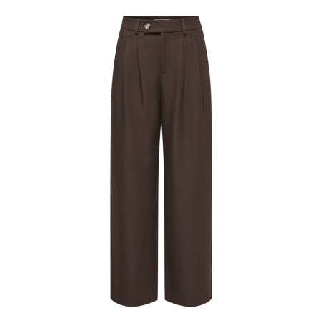 ONLY Miles pleat wide leg bukser - Coffee Bean