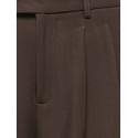 ONLY Miles pleat wide leg bukser - Coffee Bean
