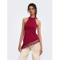 ONLY Aria halterneck blonde top - Rumba Red