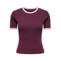 ONLY Val contrast T-shirt - Fig