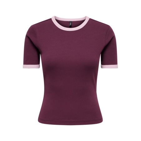 ONLY Val contrast T-shirt - Fig
