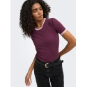 ONLY Val contrast T-shirt - Fig
