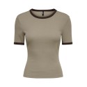 ONLY Val contrast T-shirt - Walnut