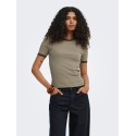 ONLY Val contrast T-shirt - Walnut