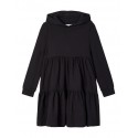 NAME IT KIDS Ofilia langærmet sweat hoodie kjole - Sort