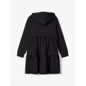 NAME IT KIDS Ofilia langærmet sweat hoodie kjole - Sort