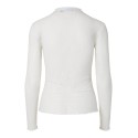PIECES Vio langærmet mesh bluse - Cloud Dancer