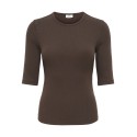 JDY Reno 2/4 rib bluse - Mulch