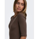 JDY Reno 2/4 rib bluse - Mulch