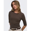 JDY Reno 2/4 rib bluse - Mulch