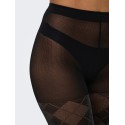 JDY Aura strømpebukser - Black / ARGYLE GLITTER