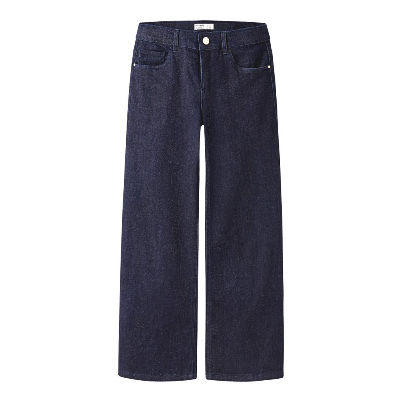 NAME IT KIDS Rose wide glitter jeans - Dark Blue Denim