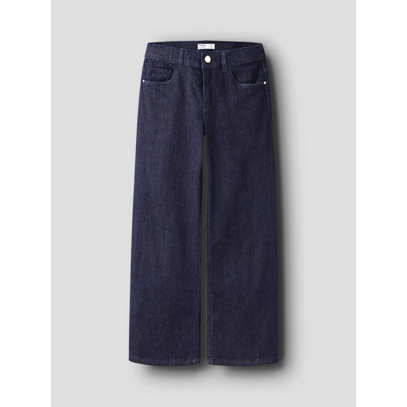 NAME IT KIDS Rose wide glitter jeans - Dark Blue Denim