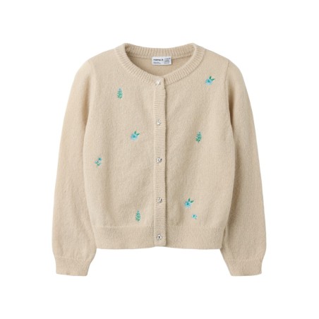 NAME IT KIDS Nellie langærmet strikcardigan - Peyote