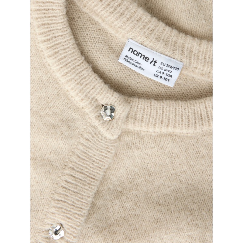 NAME IT KIDS Nellie langærmet strikcardigan - Peyote