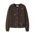 NAME IT KIDS Nellie langærmet strikcardigan - Chocolate Brown