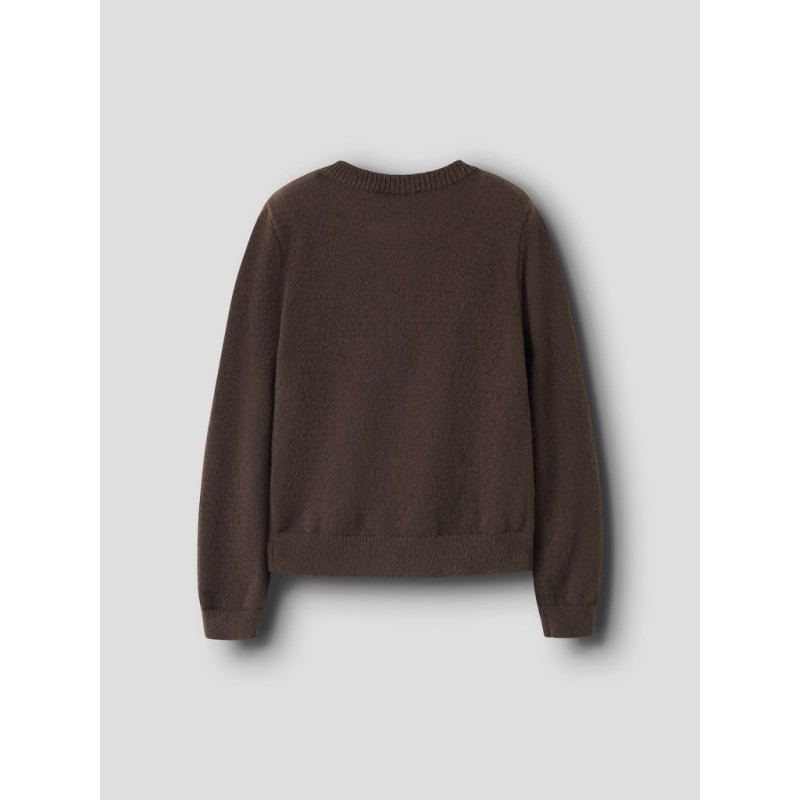 NAME IT KIDS Nellie langærmet strikcardigan - Chocolate Brown