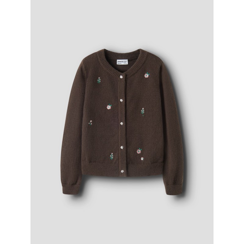 NAME IT KIDS Nellie langærmet strikcardigan - Chocolate Brown