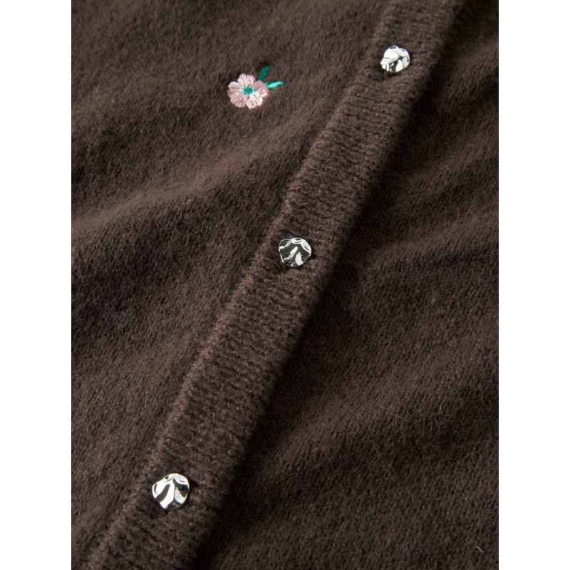 NAME IT KIDS Nellie langærmet strikcardigan - Chocolate Brown