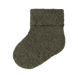 NAME IT BABY Ollo terry fluffy strømper - Olive Night
