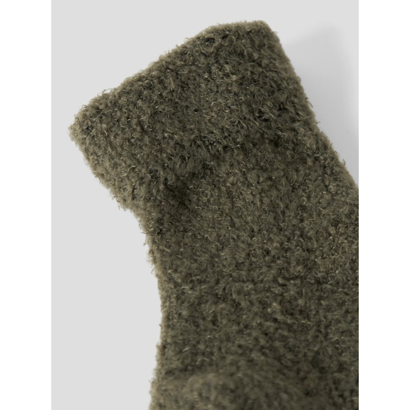 NAME IT BABY Ollo terry fluffy strømper - Olive Night