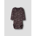 NAME IT BABY Oceana langærmet body - Chocolate Plum