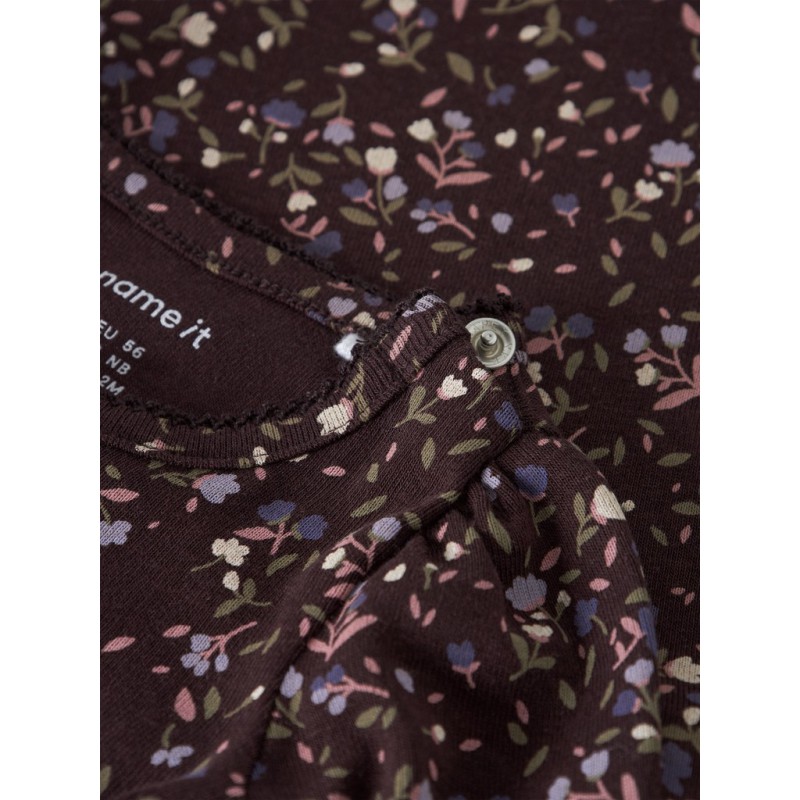 NAME IT BABY Oceana langærmet body - Chocolate Plum