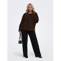 ONLY CARMAKOMA Miggie langærmet perle strikcardigan - Coffee Bean