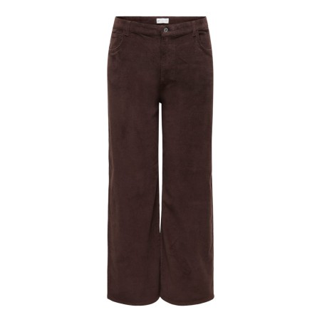 ONLY CARMAKOMA Hope global high waist brede bukser - Black Coffee