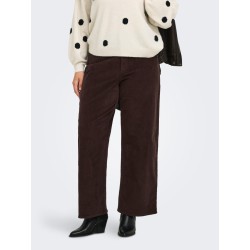 ONLY CARMAKOMA Hope global high waist brede bukser - Black Coffee