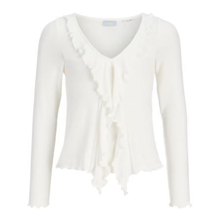 JJXX Uma rib bluse - Cloud Dancer