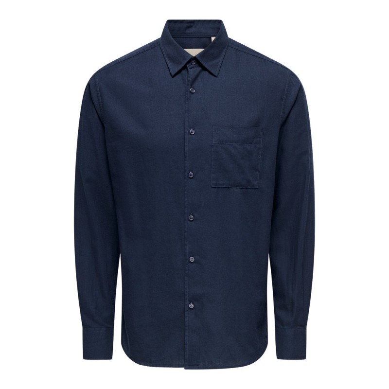 ONLY & SONS Mars regular fit langærmet skjorte - Black Iris