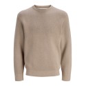 JACK & JONES Milano striktrøje - Greige