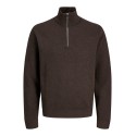 JACK & JONES Milano stitch strik kvart lynet sweater - Delicioso