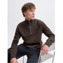 JACK & JONES Milano stitch strik kvart lynet sweater - Delicioso