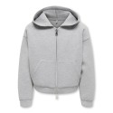 KIDS ONLY Sabrina langærmet scuba zip hoodie - Light Grey Melange