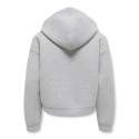 KIDS ONLY Sabrina langærmet scuba zip hoodie - Light Grey Melange