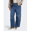 ONLY CARMAKOMA Ziva pull-up barrel denim jeans - Medium Blue Denim