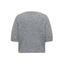 ONLY CARMAKOMA Dolly peal strikbluse - Medium Grey Melange