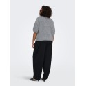 ONLY CARMAKOMA Dolly peal strikbluse - Medium Grey Melange
